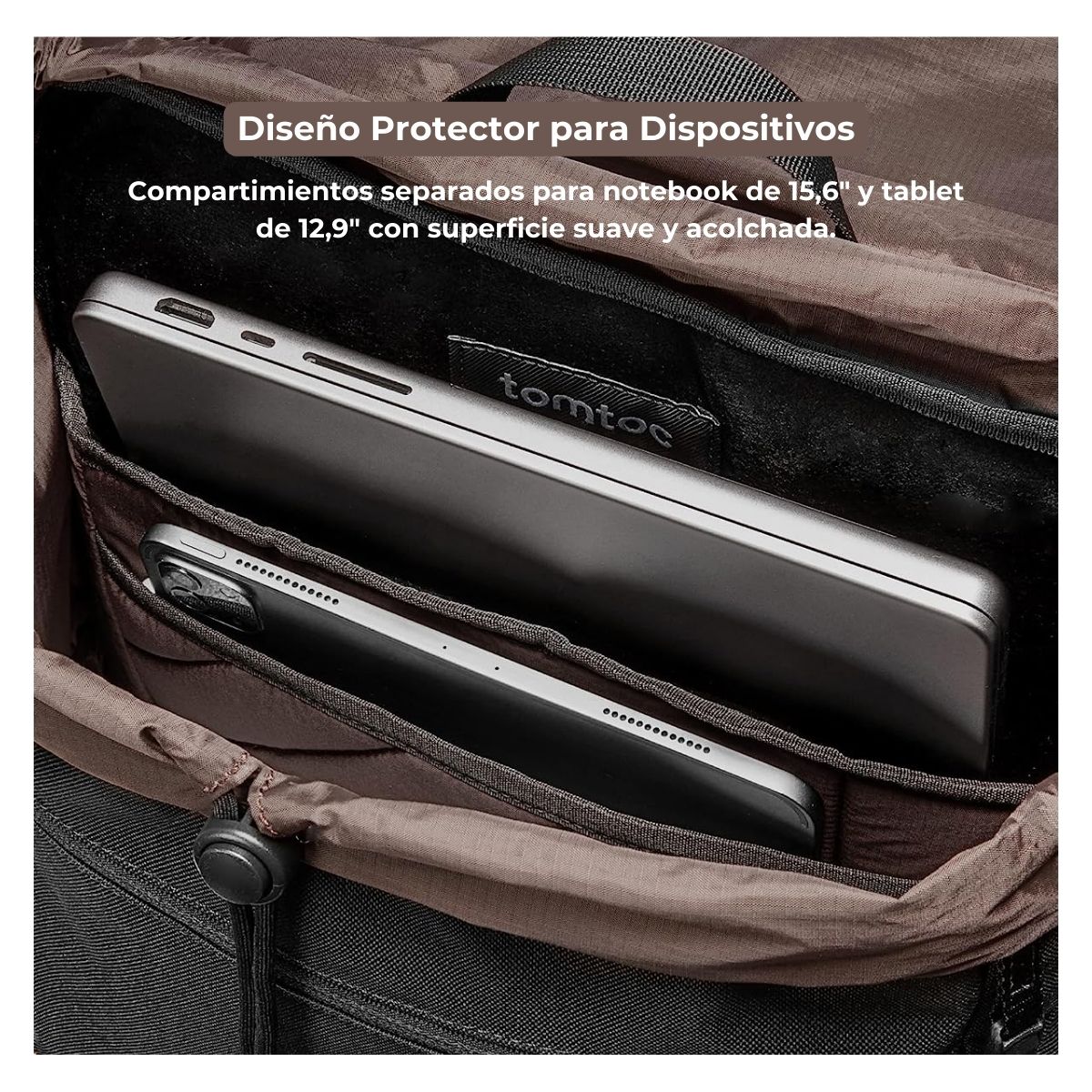 TOMTOC MOCHILA VINTPACK-A1 17L PARA MACBOOK 16' - NEGRO - 2