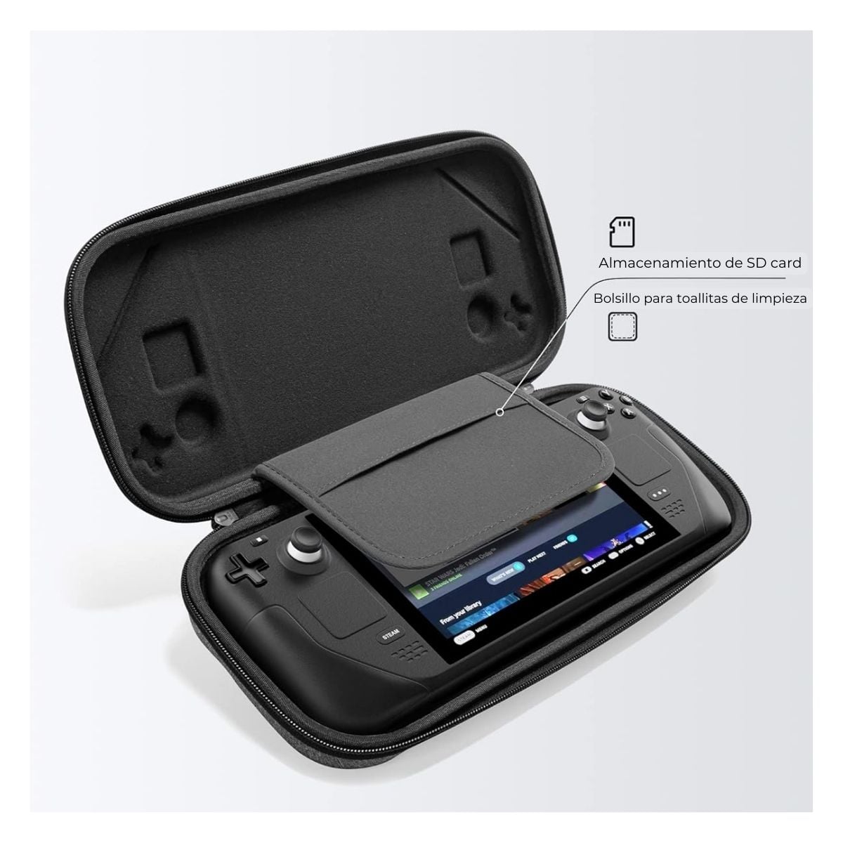 TOMTOC ESTUCHE FANCYCASE-G38 PARA STEAM DECK - GRIS - 4