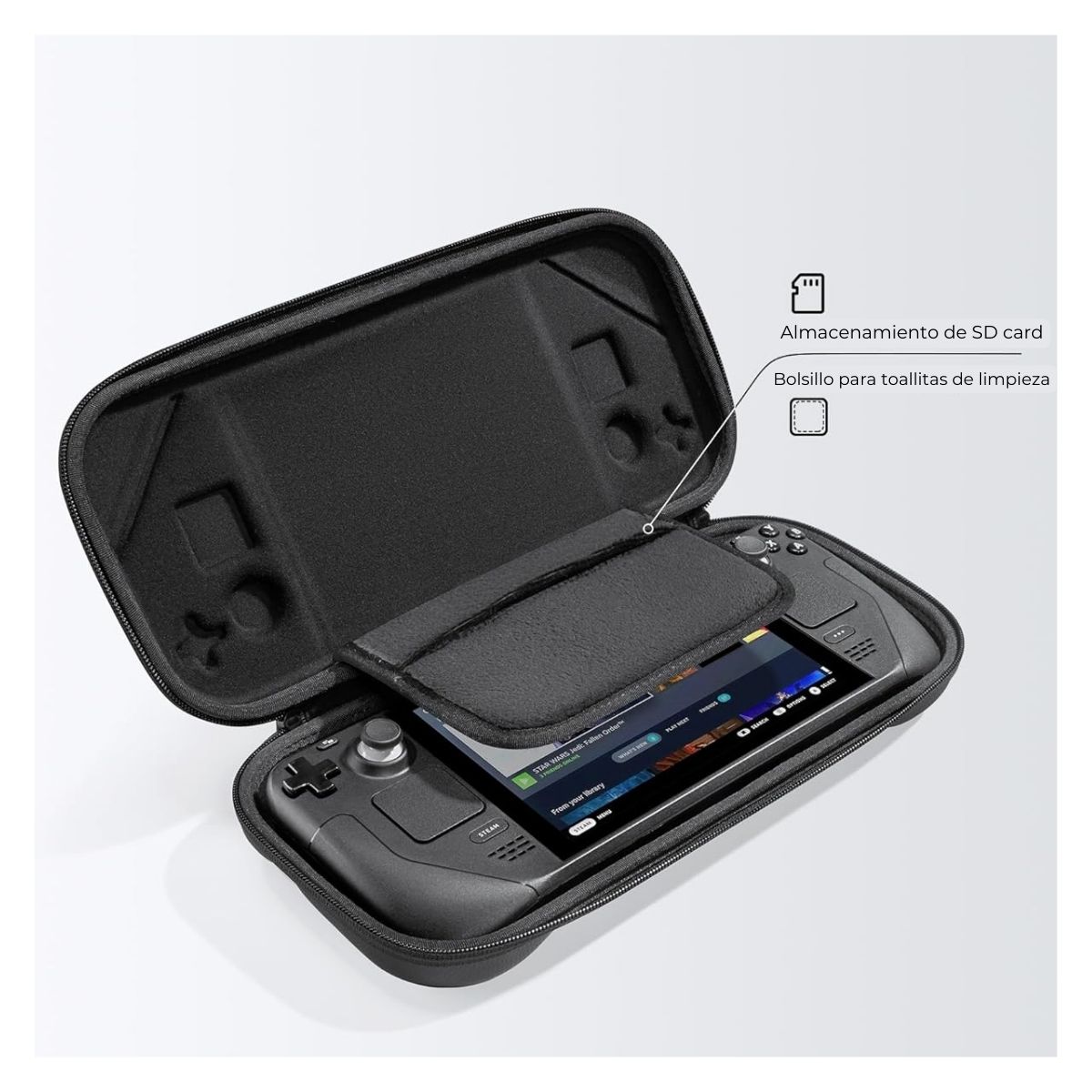 TOMTOC ESTUCHE FANCYCASE-G38 PARA STEAM DECK - NEGRO - 4