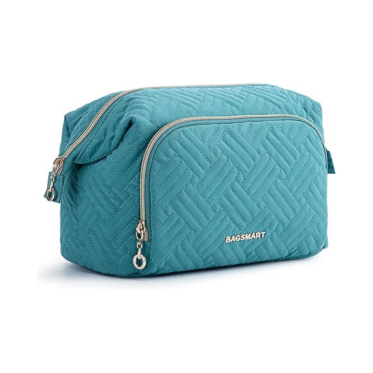 Bagsmart Cosmetiquero Tejido de Viaje Turquesa - 1