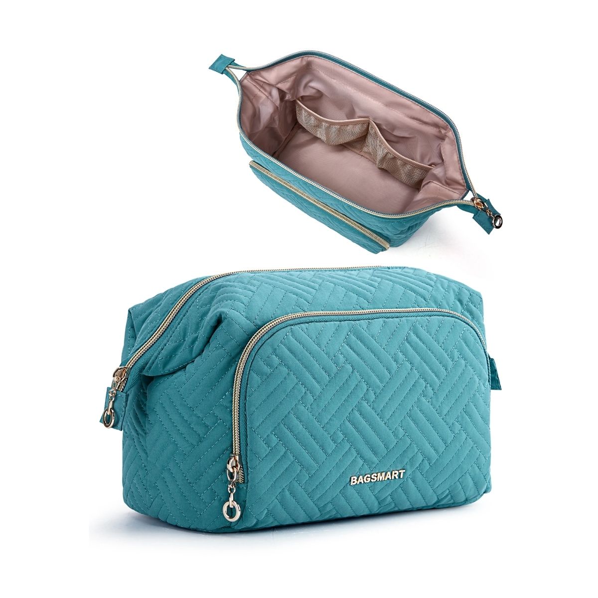 Bagsmart Cosmetiquero Tejido de Viaje Turquesa - 2