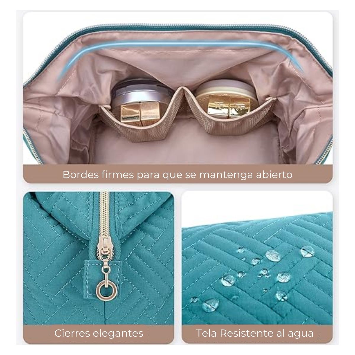 Bagsmart Cosmetiquero Tejido de Viaje Turquesa - 7