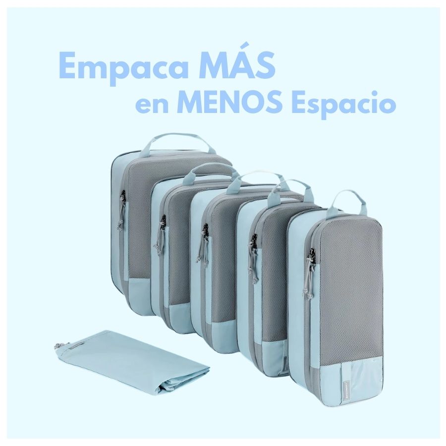 Bagsmart Organizadores de Equipaje con Compresión 6 pzs Celeste - 7