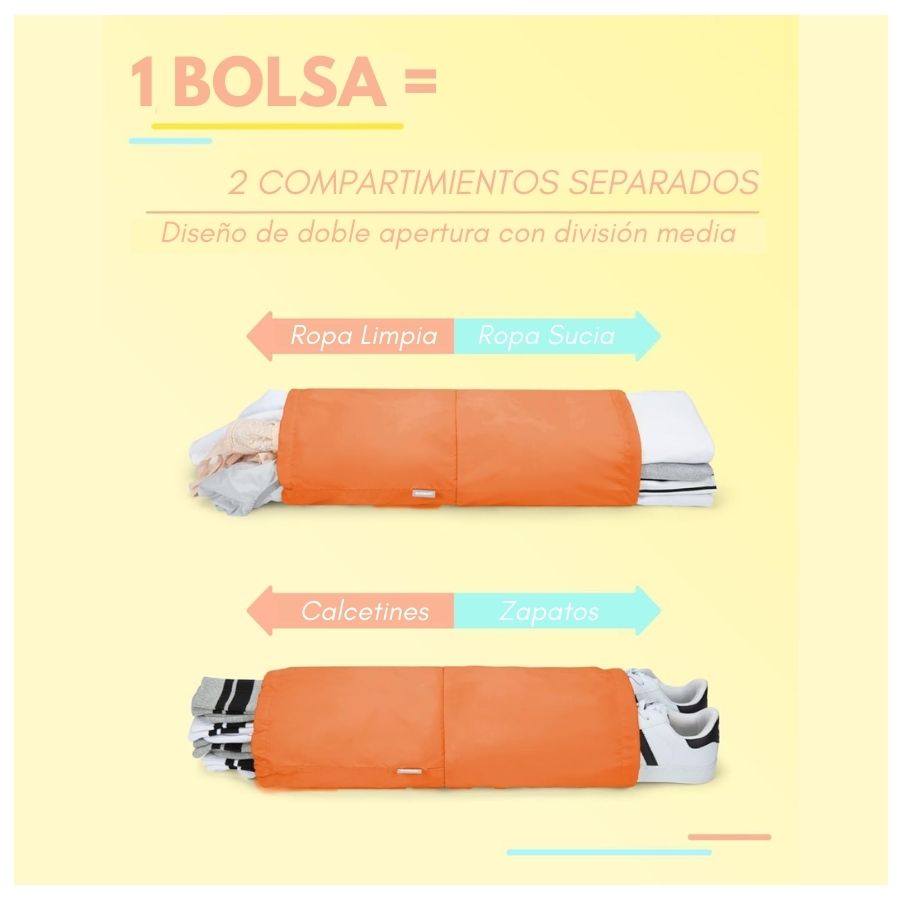 Bagsmart Organizadores de Equipaje con Compresión 6 pzs Naranja - 3