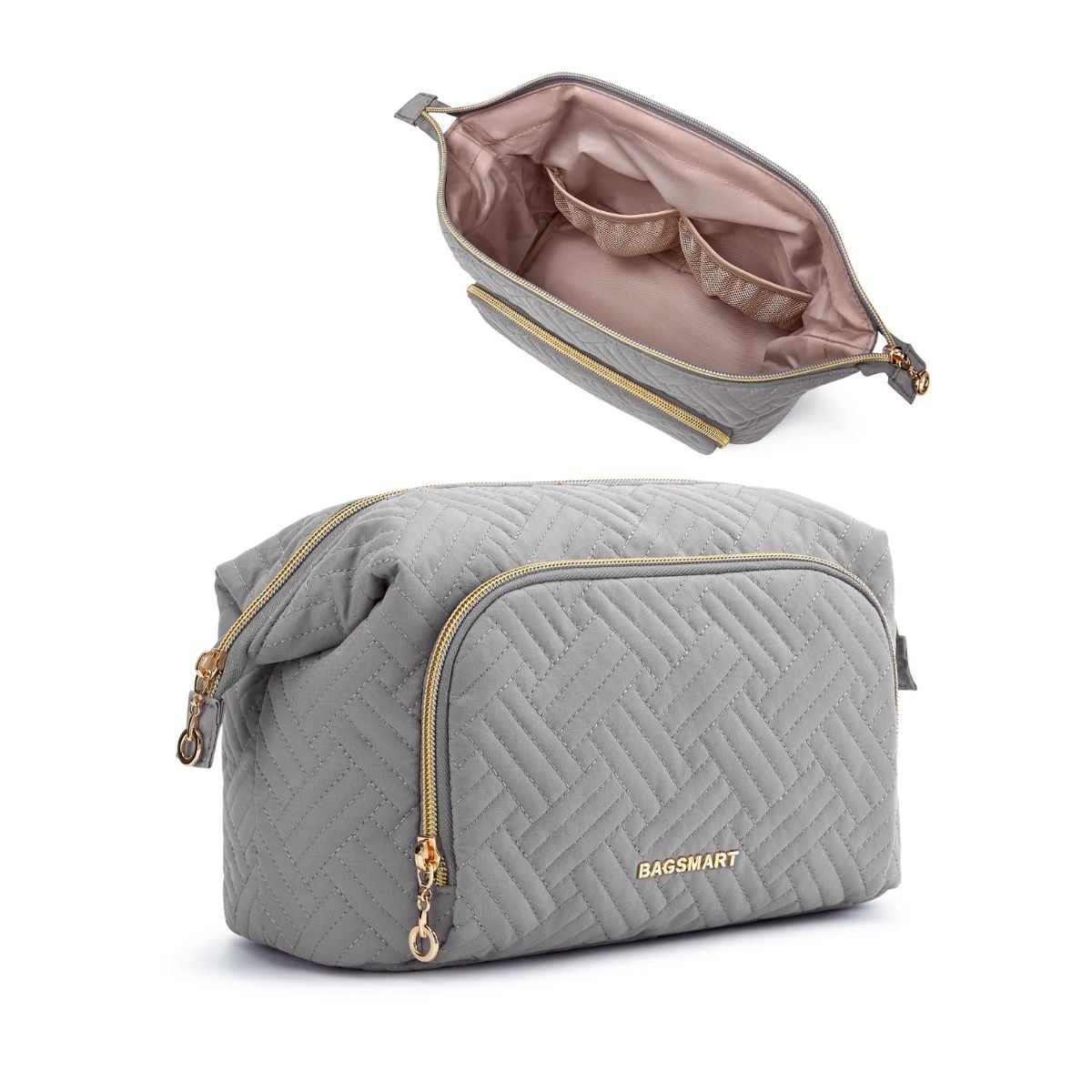 Bagsmart Cosmetiquero Tejido de Viaje Gris - 2
