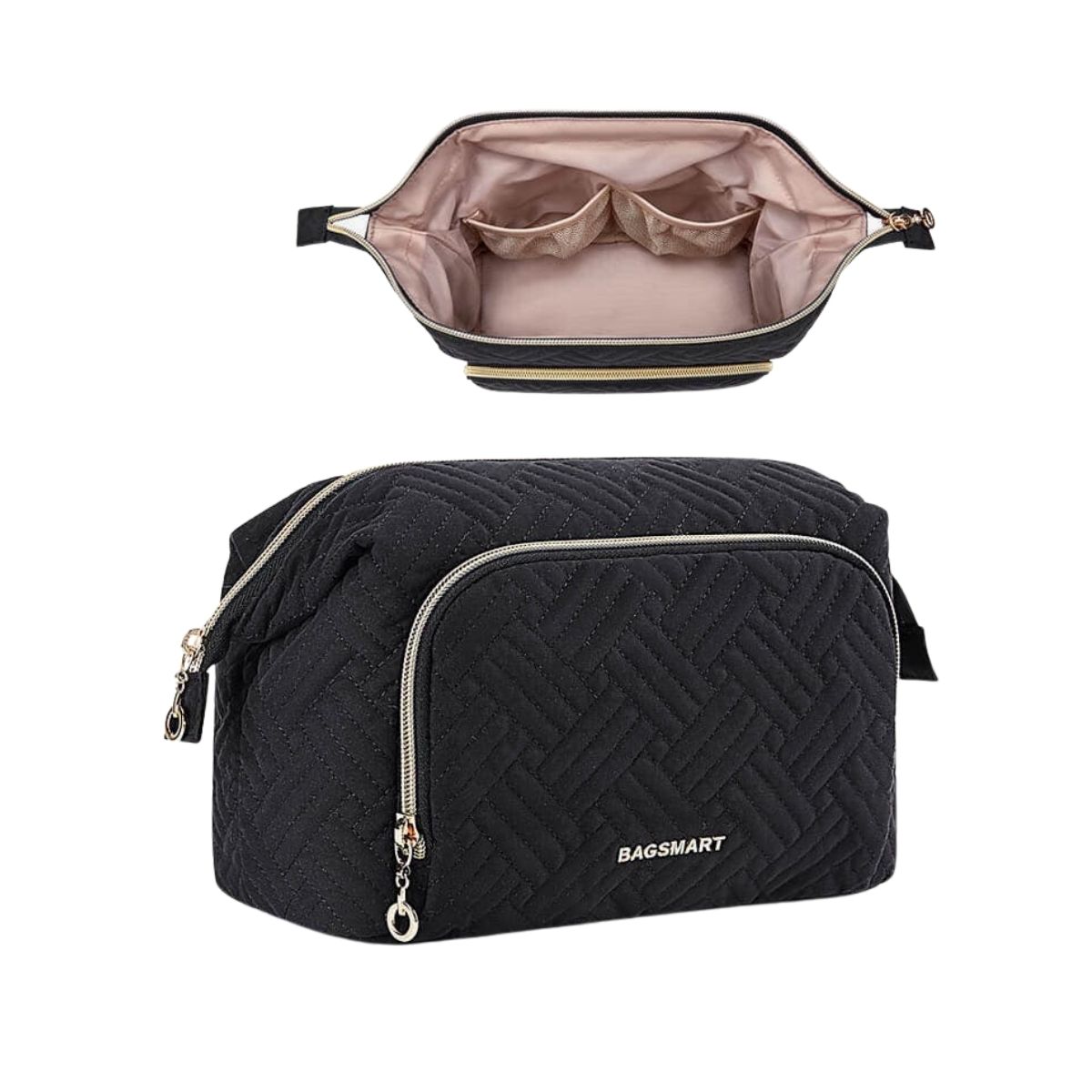 Bagsmart Cosmetiquero Tejido de Viaje Negro - 2