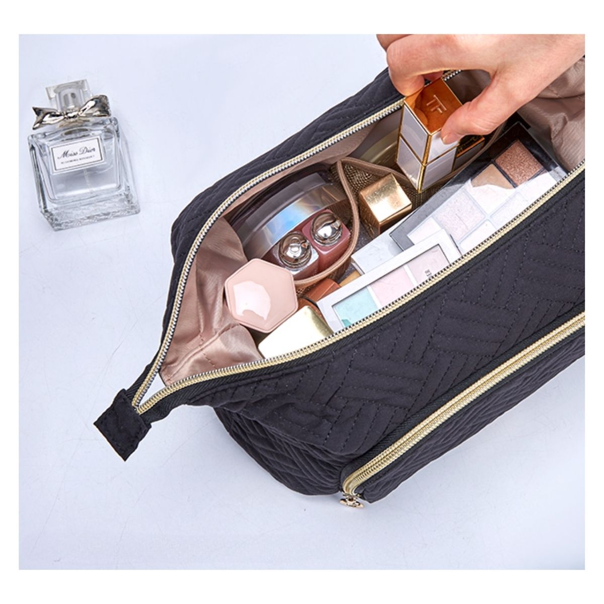 Bagsmart Cosmetiquero Tejido de Viaje Negro - 6