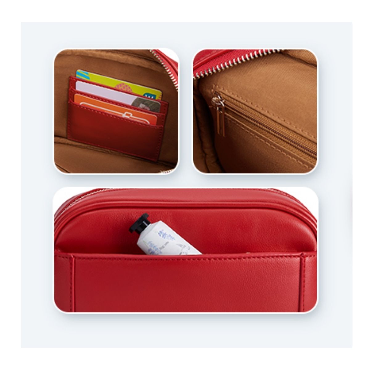 ECOSUSI BANANO MODERNO DE CUERO VEGANO - ROJO - 4