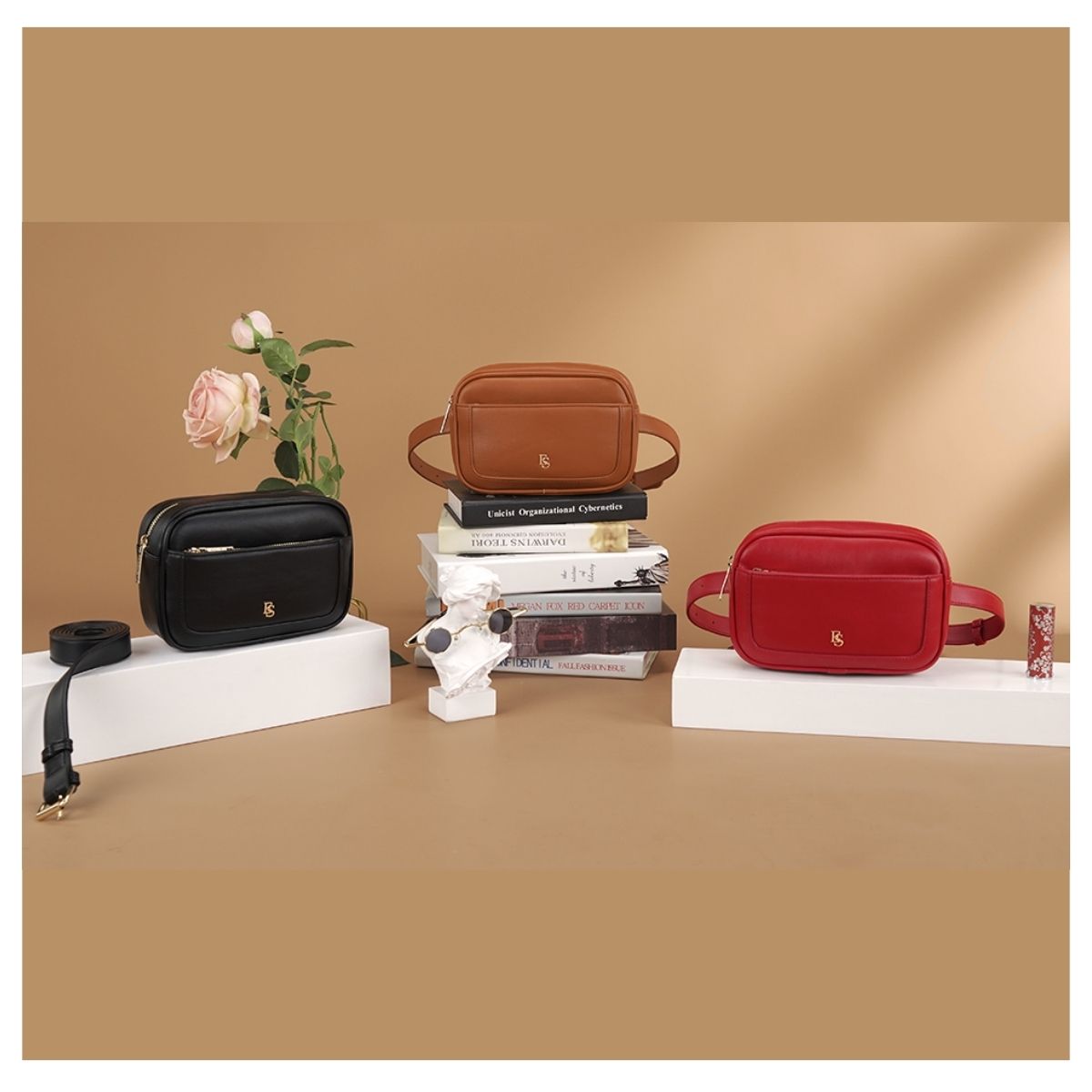 ECOSUSI BANANO MODERNO DE CUERO VEGANO - ROJO - 7