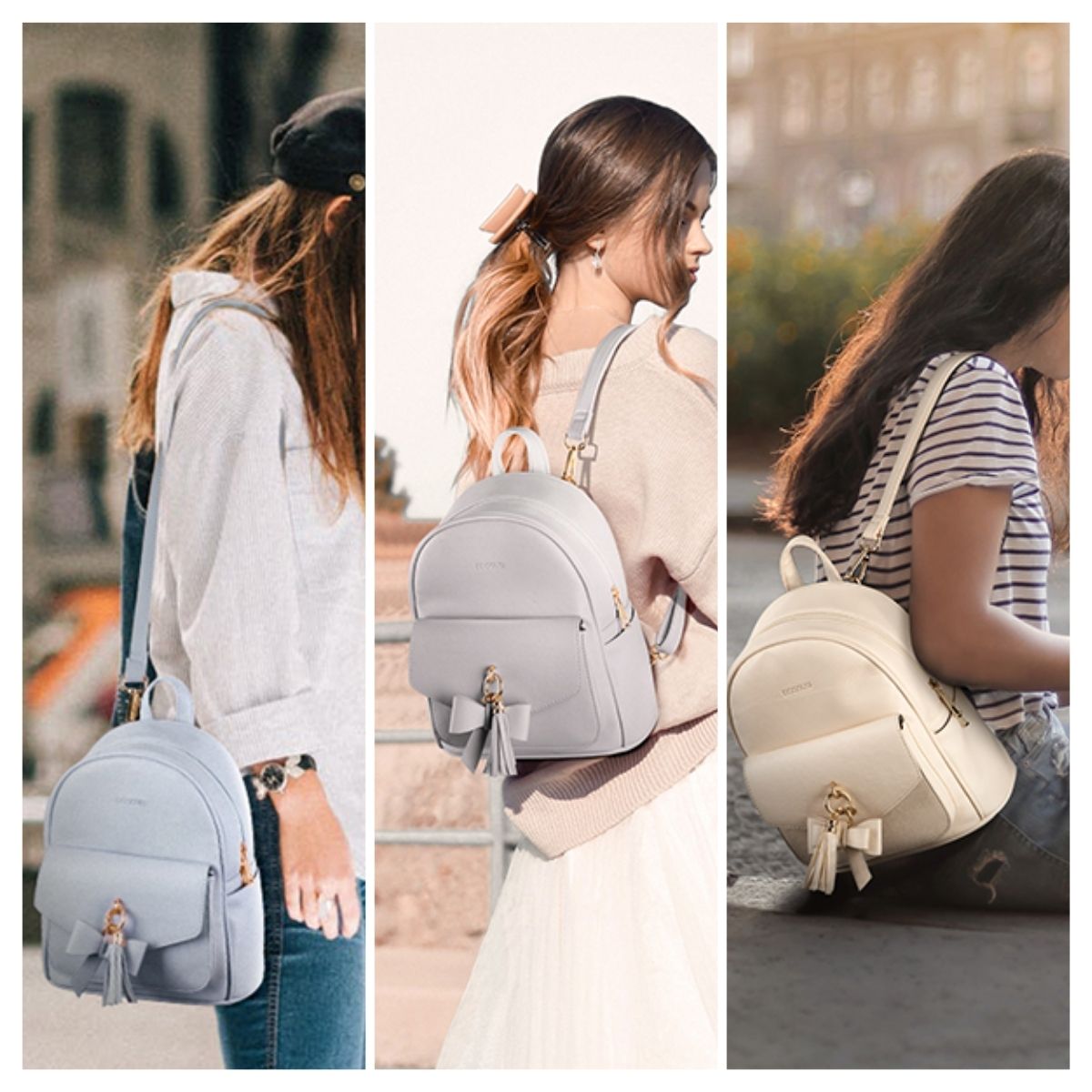 ECOSUSI MINI MOCHILA CON LAZO - CELESTE - 7