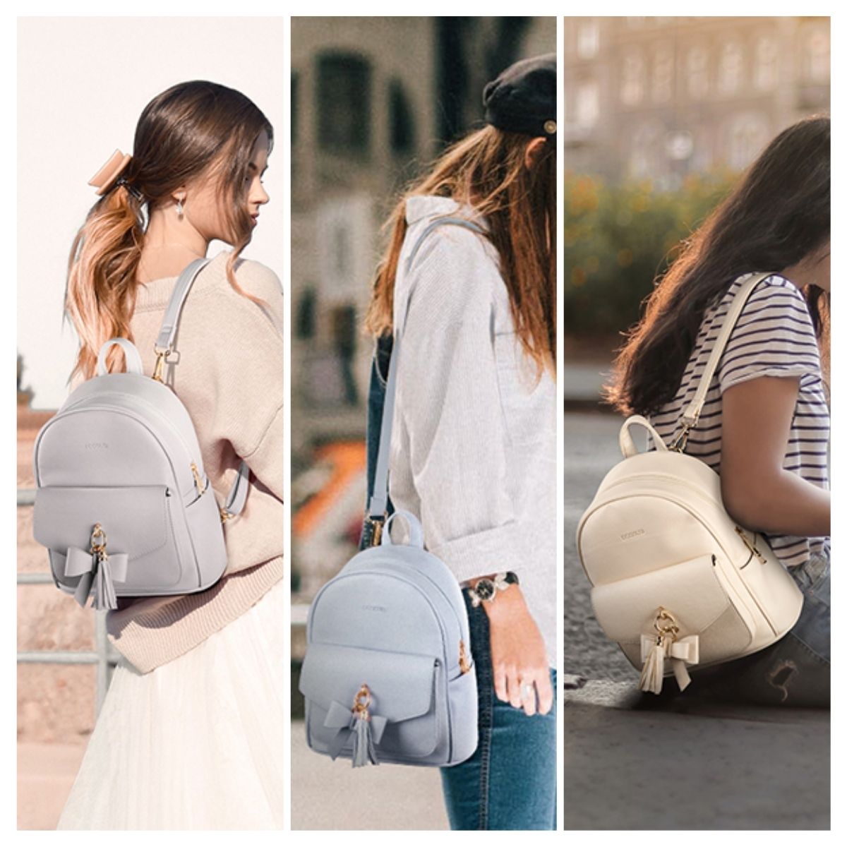 ECOSUSI MINI MOCHILA CON LAZO - GRIS - 7