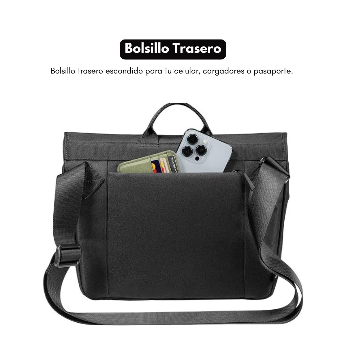 TOMTOC BOLSO MENSAJERO SLASH-T27 RESISTENTE AL AGUA (6.5L) - NEGRO - 6