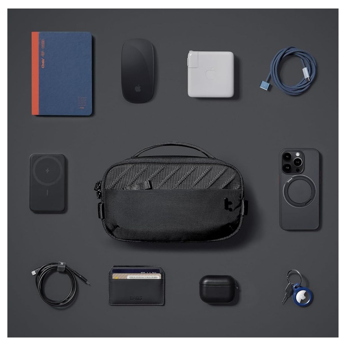 TOMTOC ESTUCHE PARA ACCESORIOS VOYAGE-T29 - NEGRO - 6
