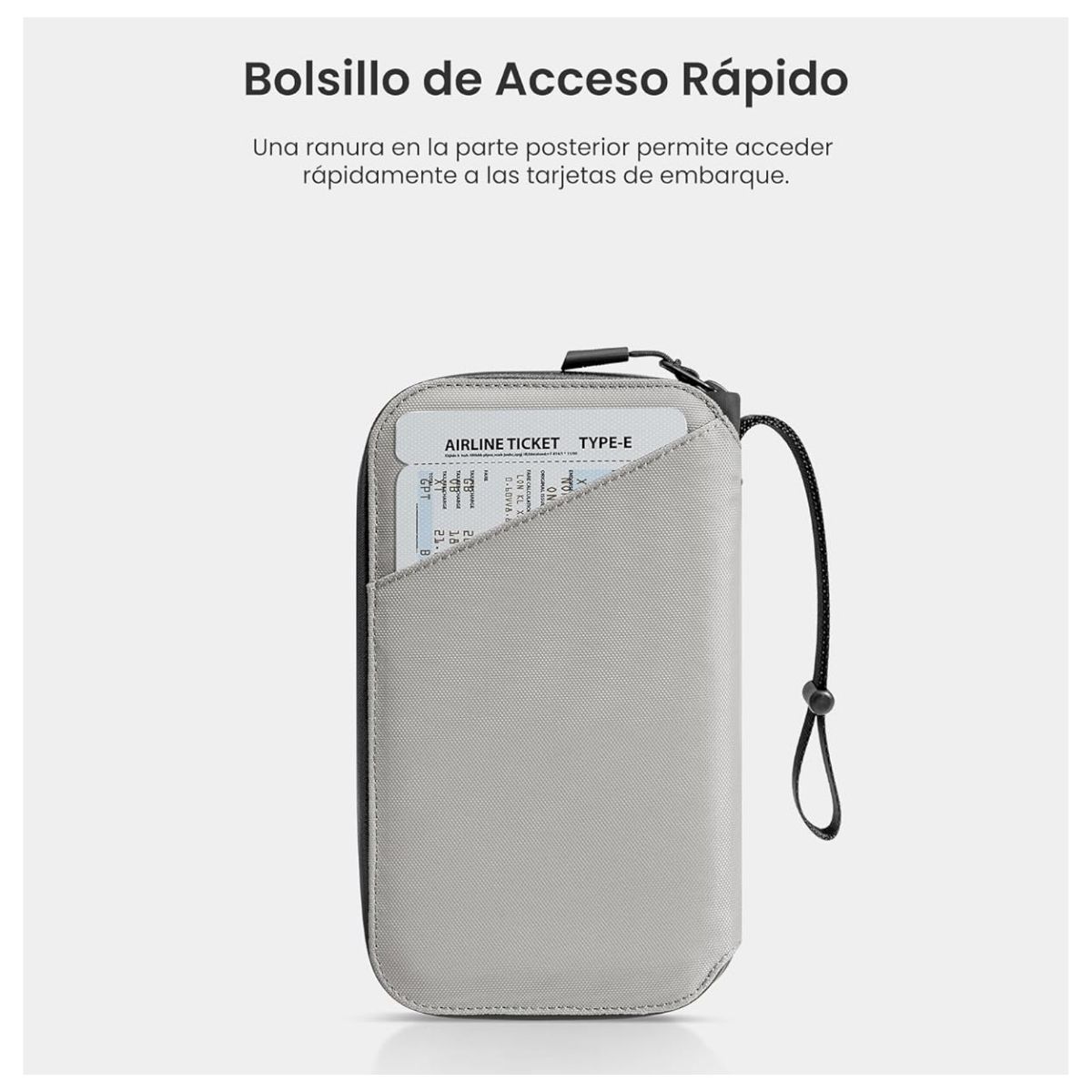 TOMTOC ESTUCHE PARA PASAPORTE NAVIGATOR-T03 - GRIS - 3