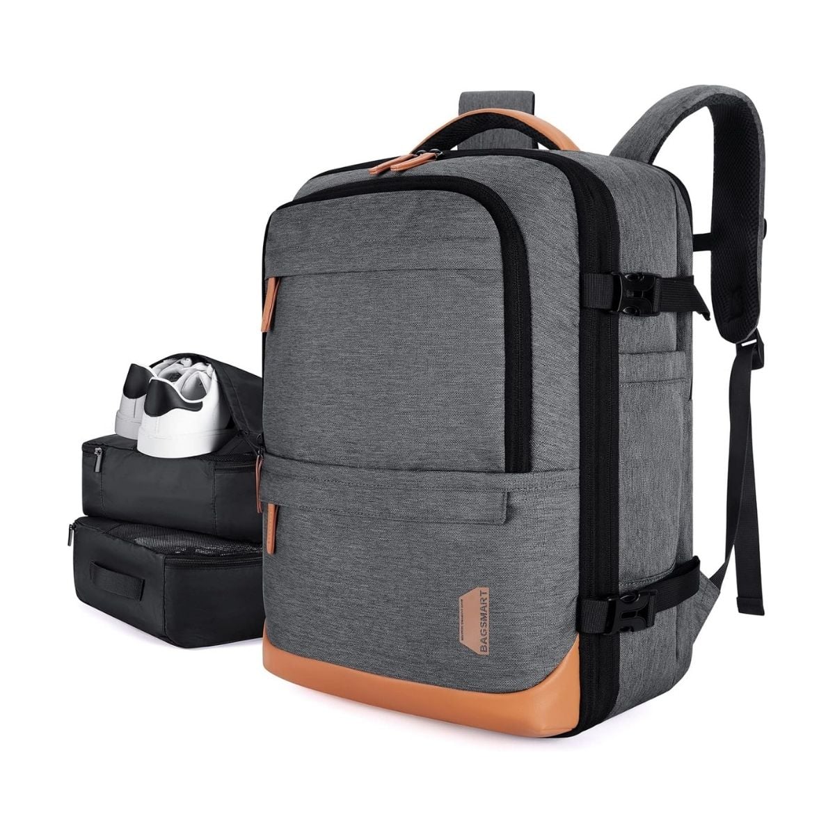 BAGSMART MOCHILA DE VIAJE FALCO 30L-40L + 3 BOLSAS ORGANIZADORAS - GRIS - 1