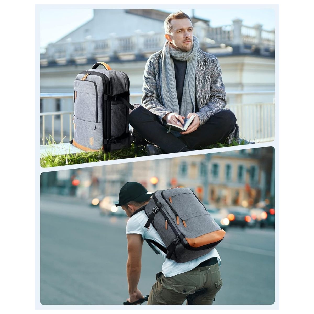 BAGSMART MOCHILA DE VIAJE FALCO 30L-40L + 3 BOLSAS ORGANIZADORAS - GRIS - 2