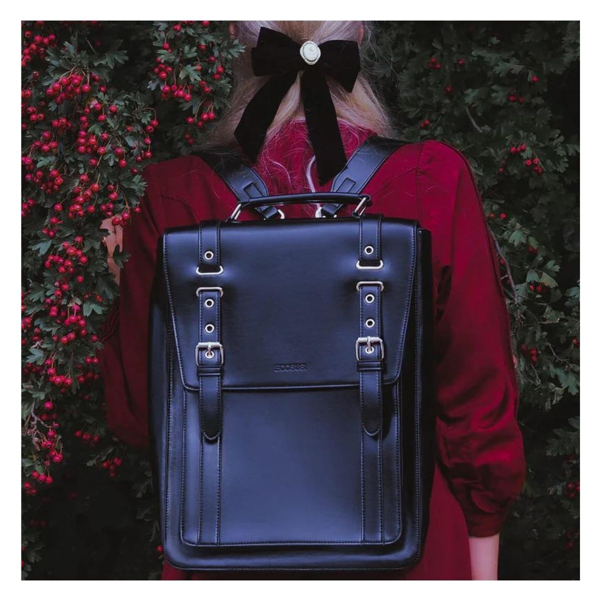 ECOSUSI MOCHILA VINTAGE VICTOR PARA NOTEBOOK 15.6' - NEGRO - 2