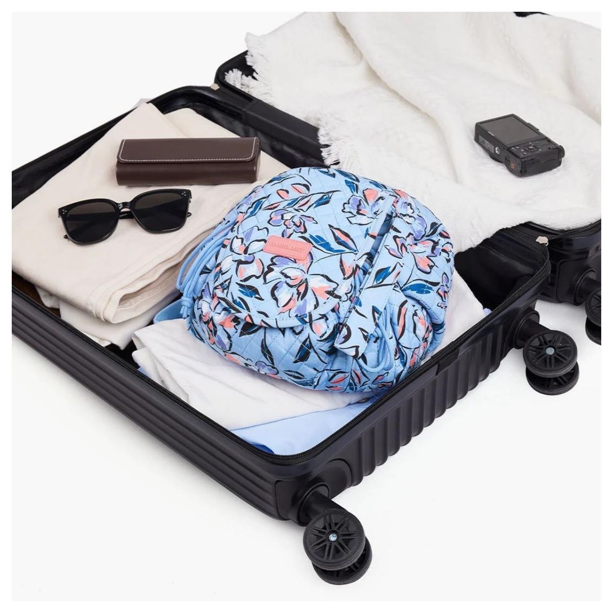 Bagsmart Cosmetiquero Wanderland Acolchado - Celeste Flores - 6