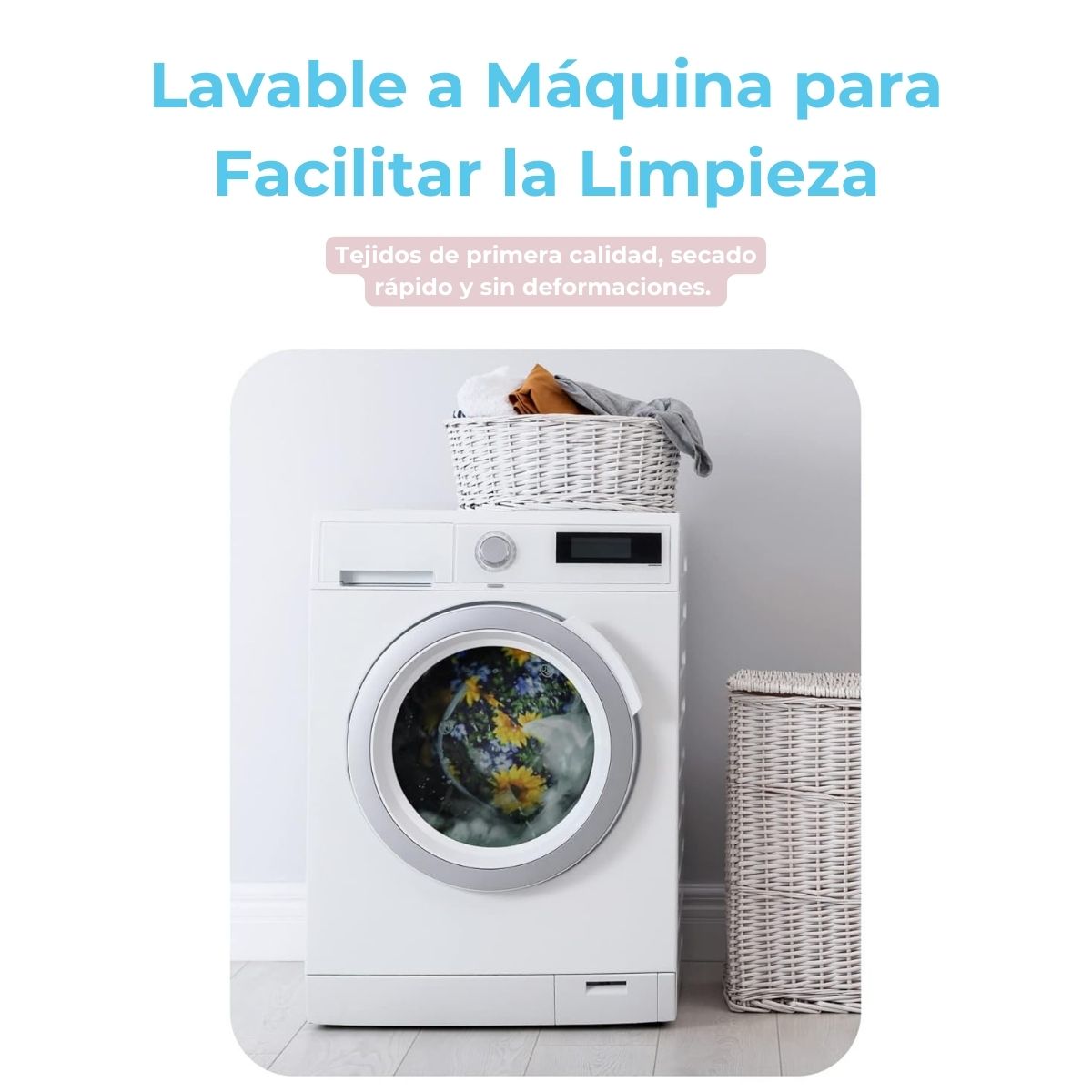 Bagsmart Cosmetiquero Wanderland Acolchado - Celeste Flores - 7