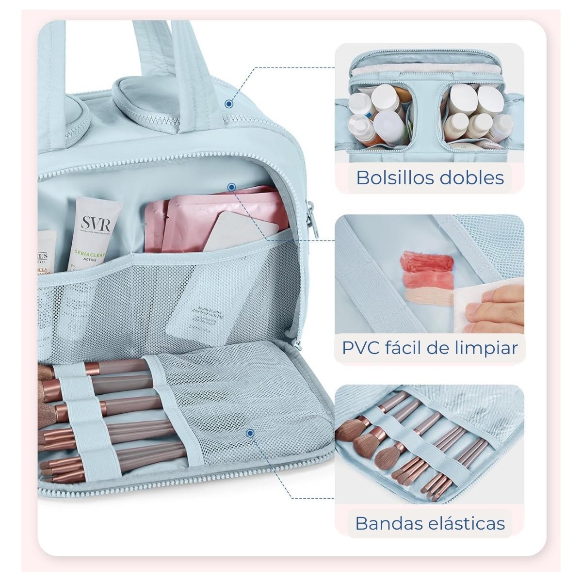 BAGSMART NECESER MULTIFUNCIONAL ZORA SPACESAVER 4 EN 1 - CELESTE - 6