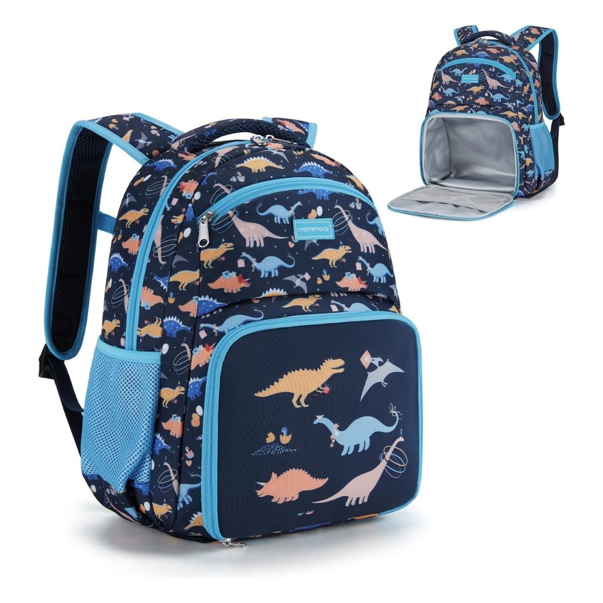 MOMMORE MOCHILA 2 EN 1 PARA NIÑOS PEQUEÑOS 12L - AZUL DINOSAURIOS - 1