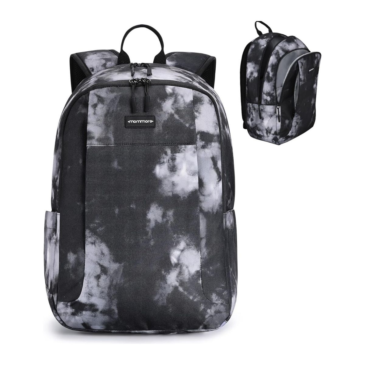 MOMMORE MOCHILA GRANDE PARA NIÑOS EDUCACIÓN BÁSICA 28L - BLANCO Y NEGRO - 1