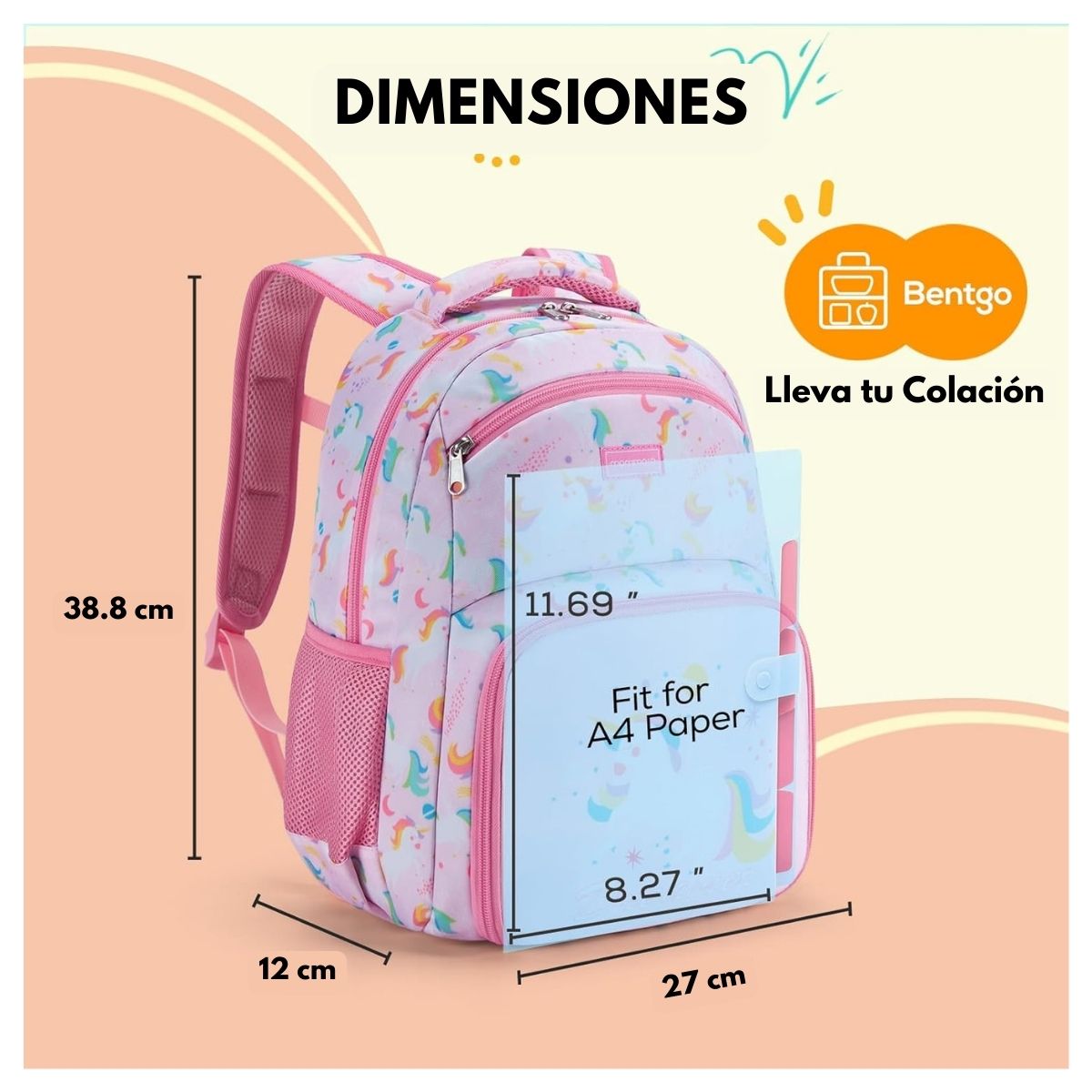 MOMMORE MOCHILA 2 EN 1 PARA NIÑOS PEQUEÑOS 12L - ROSADO UNICORNIO - 6