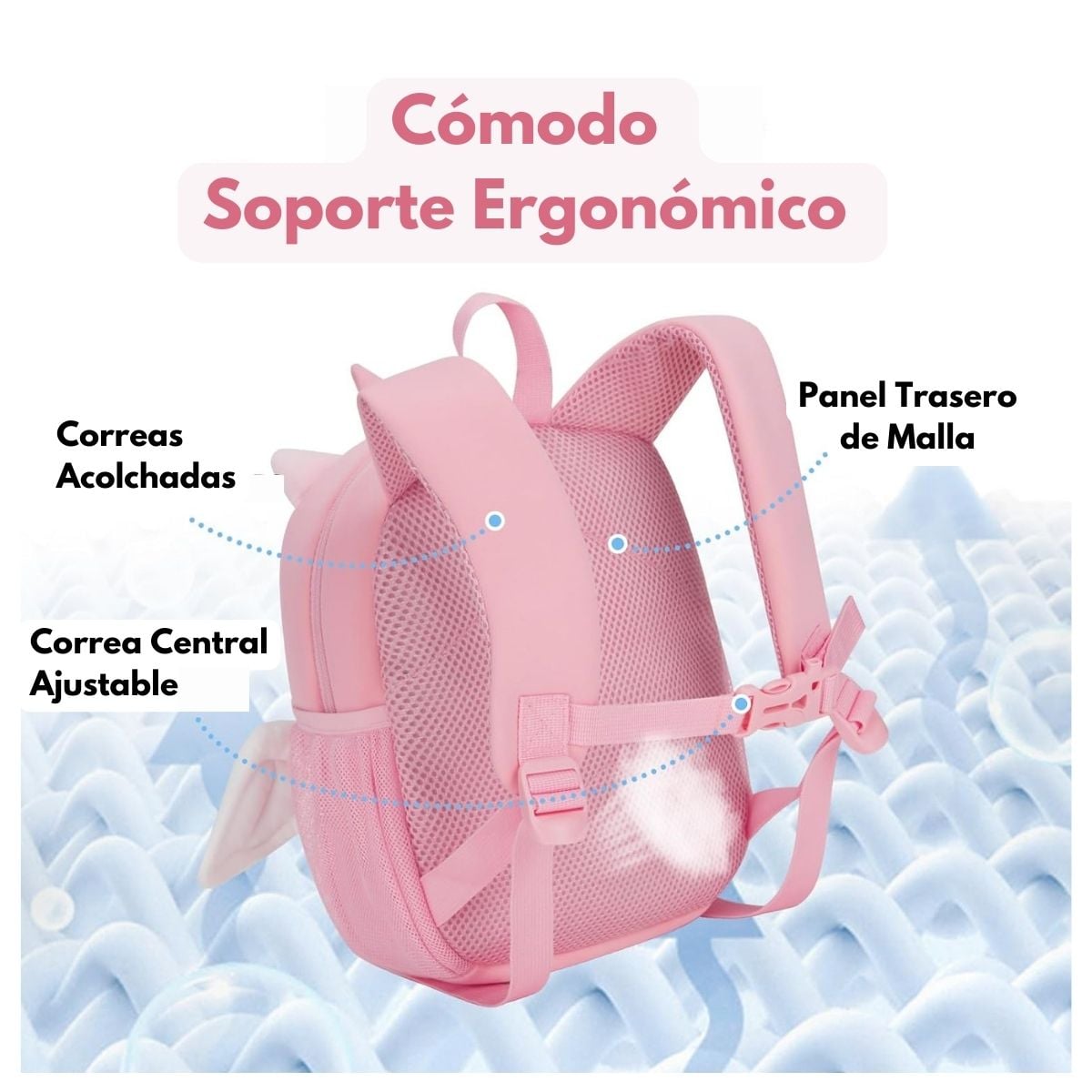 MOMMORE MOCHILA PARA NIÑAS UNICORNIO 6L - ROSADO - 3