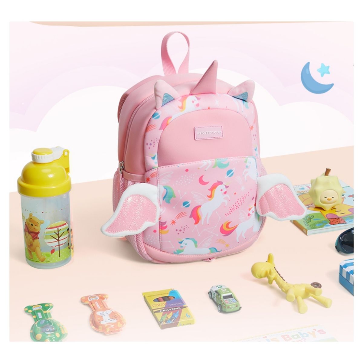 MOMMORE MOCHILA PARA NIÑAS UNICORNIO 6L - ROSADO - 7