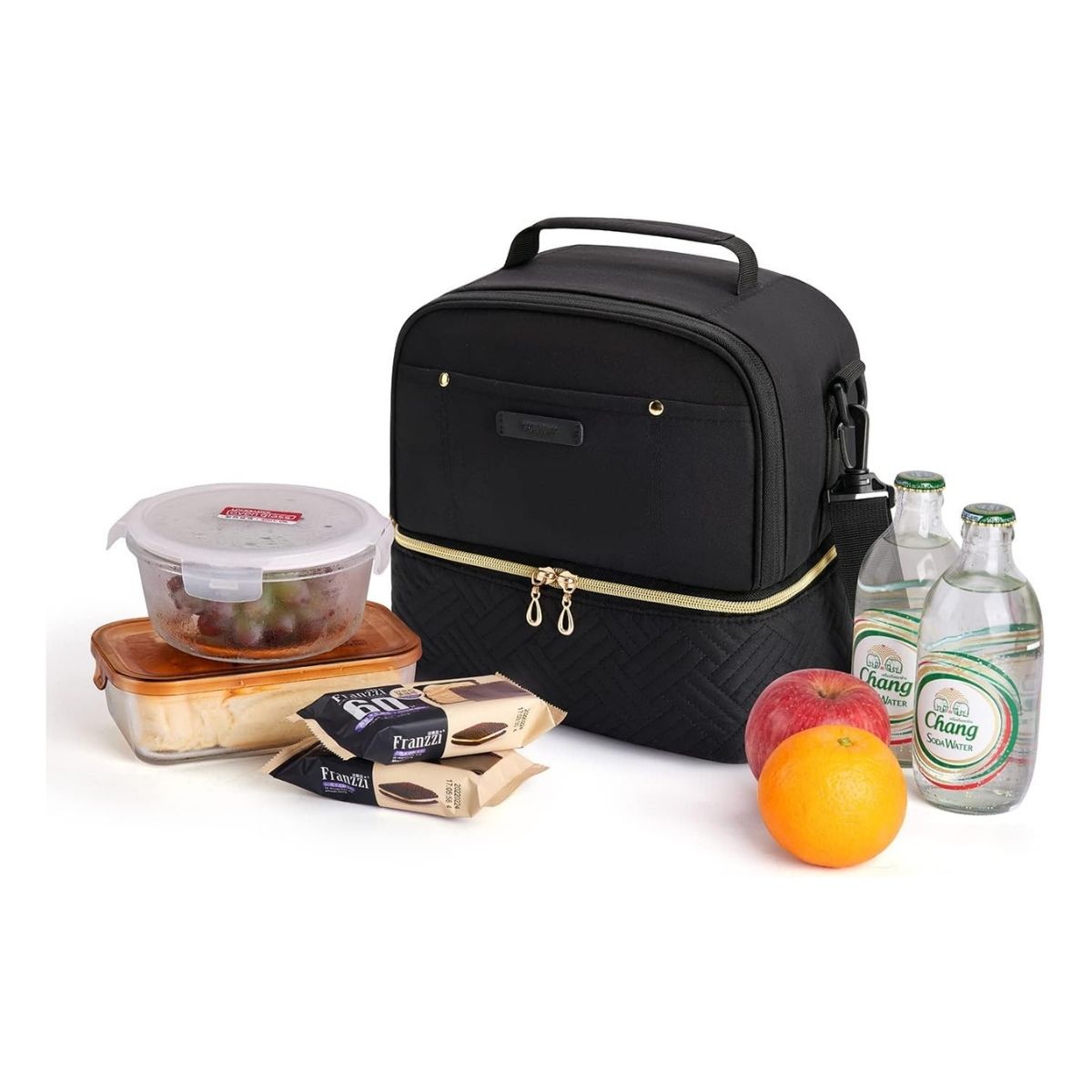 TOURIT LONCHERA CON AISLAMIENTO TÉRMICO CUBIERTA DOBLE 10,6L - NEGRO - 7