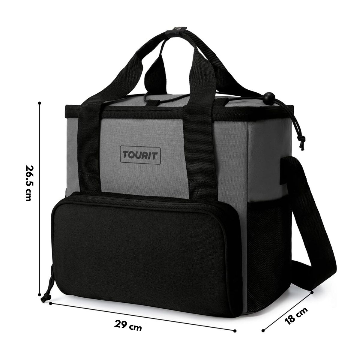 TOURIT COOLER BAG REFRIGERADOR AISLADO PORTÁTIL DE 14L - GRIS - 6