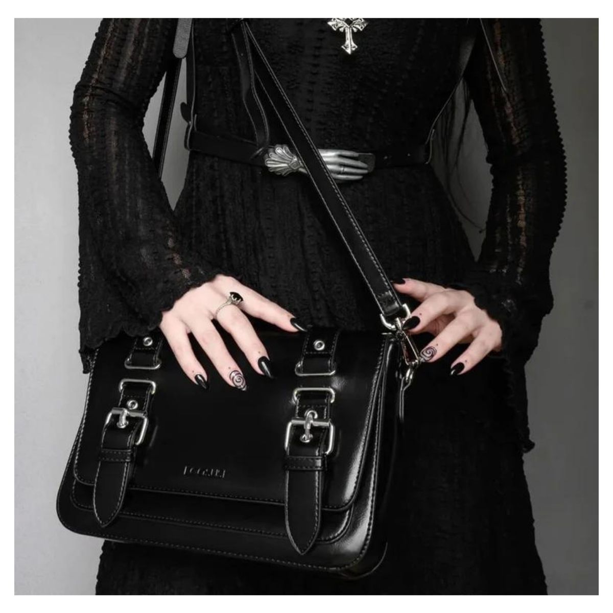 ECOSUSI BOLSO BANDOLERA VINTAGE VICTOR TABLET 10,2'- NEGRO - 2