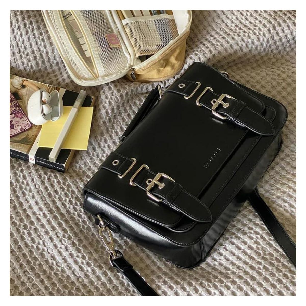 ECOSUSI BOLSO BANDOLERA VINTAGE VICTOR TABLET 10,2'- NEGRO - 7