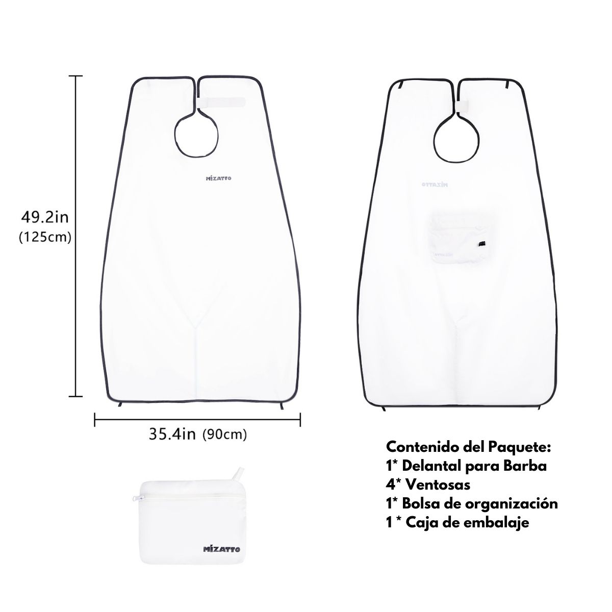 CAPA SC HOME MT7203001AN009 DELANTAL PARA CORTE DE BARBA AFEITADO BLANCO - 6