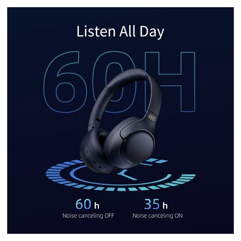 AUDÍFONOS QCY QCY-H3BLACK CANCELACIÓN RUIDOS BLUETOOTH NEGRO - 4