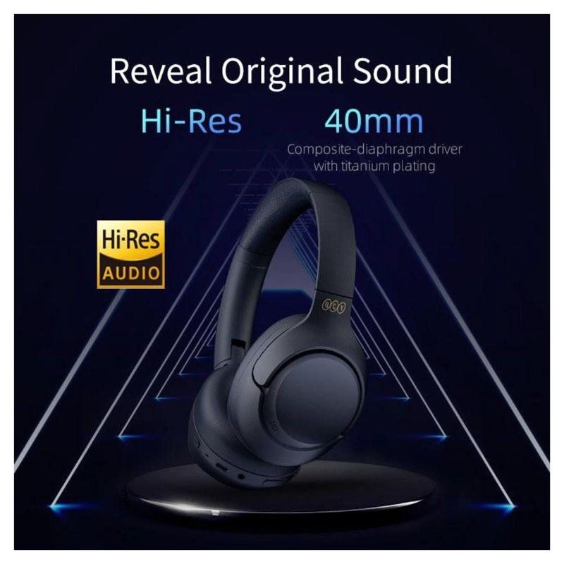 AUDÍFONOS QCY QCY-H3BLACK CANCELACIÓN RUIDOS BLUETOOTH NEGRO - 6