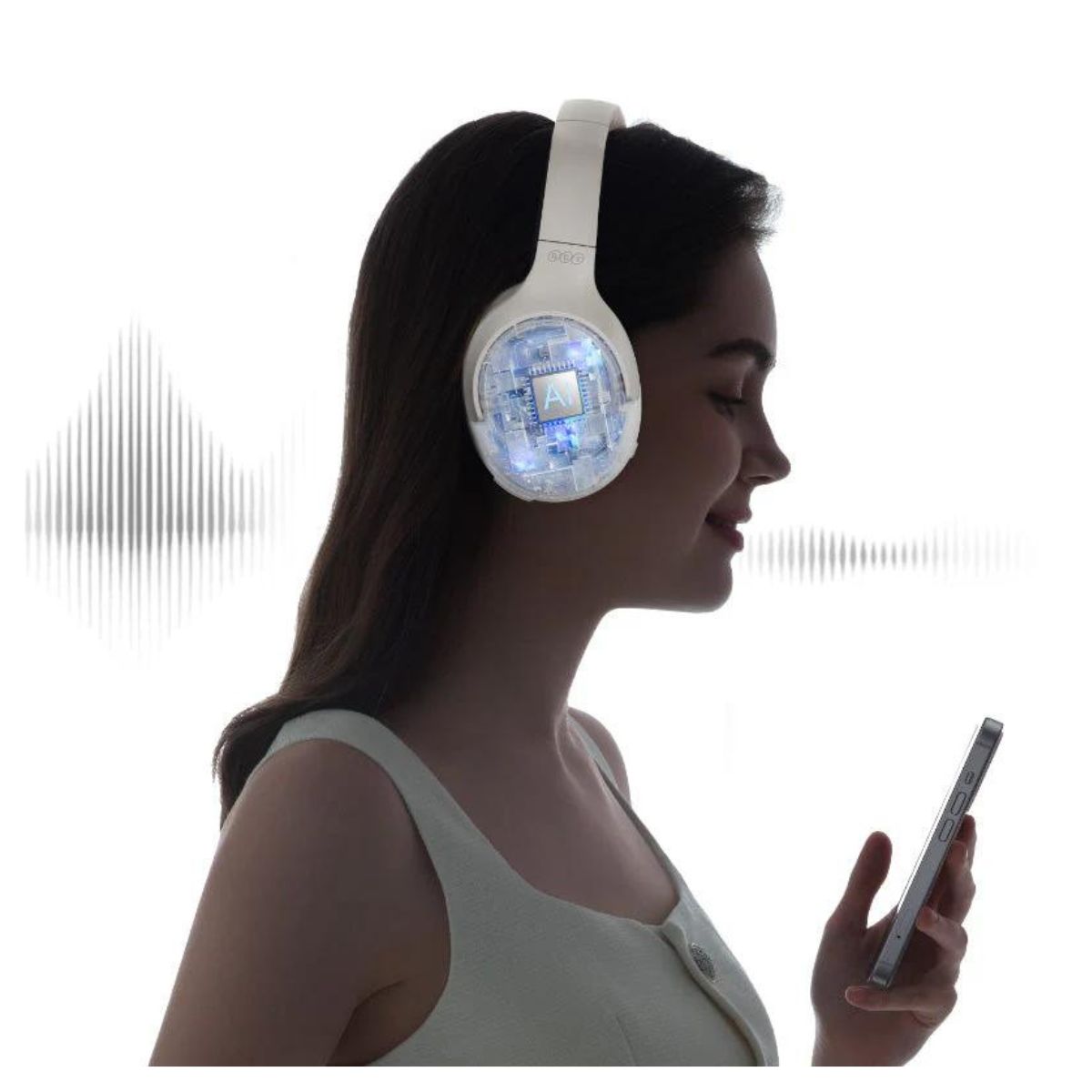 AUDÍFONOS QCY QCY-H3WHITE CANCELACIÓN RUIDOS BLUETOOTH BLANCO - 2