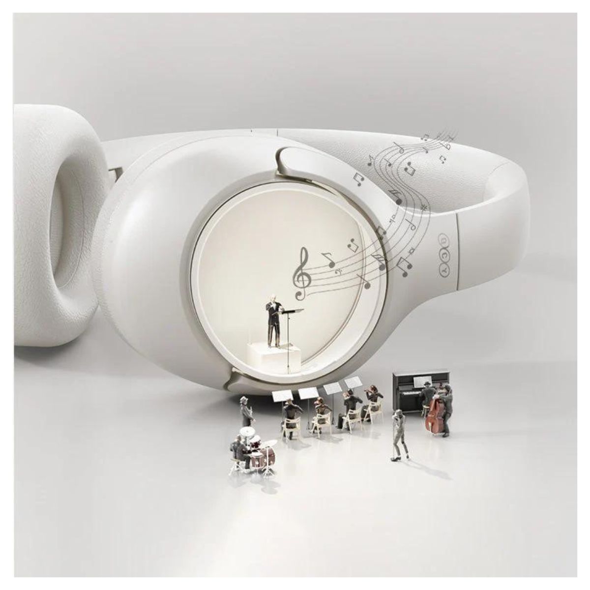 AUDÍFONOS QCY QCY-H3WHITE CANCELACIÓN RUIDOS BLUETOOTH BLANCO - 4