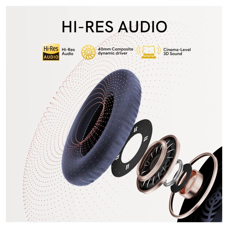 AUDÍFONOS QCY QCY-H3BLUE CANCELACIÓN RUIDOS BLUETOOTH AZUL - 2