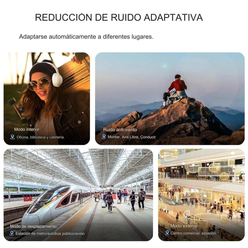 AUDÍFONOS QCY QCY-H3BLUE CANCELACIÓN RUIDOS BLUETOOTH AZUL - 3