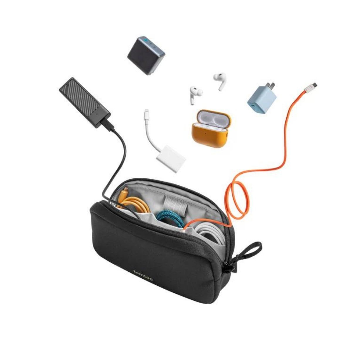 TOMTOC ESTUCHE LIGHT-T12 PARA ACCESORIOS ELECTRÓNICOS PEQUEÑO - NEGRO - 2
