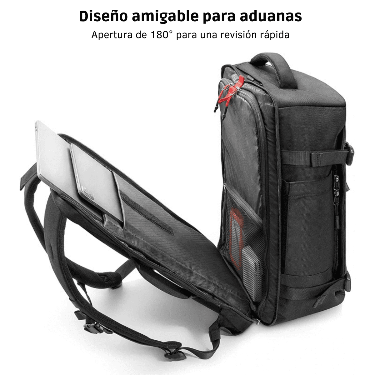 TOMTOC MOCHILA DE VIAJE NAVIGATOR-T66 PARA NOTEBOOK 17.3″ 40L - NEGRO - 4