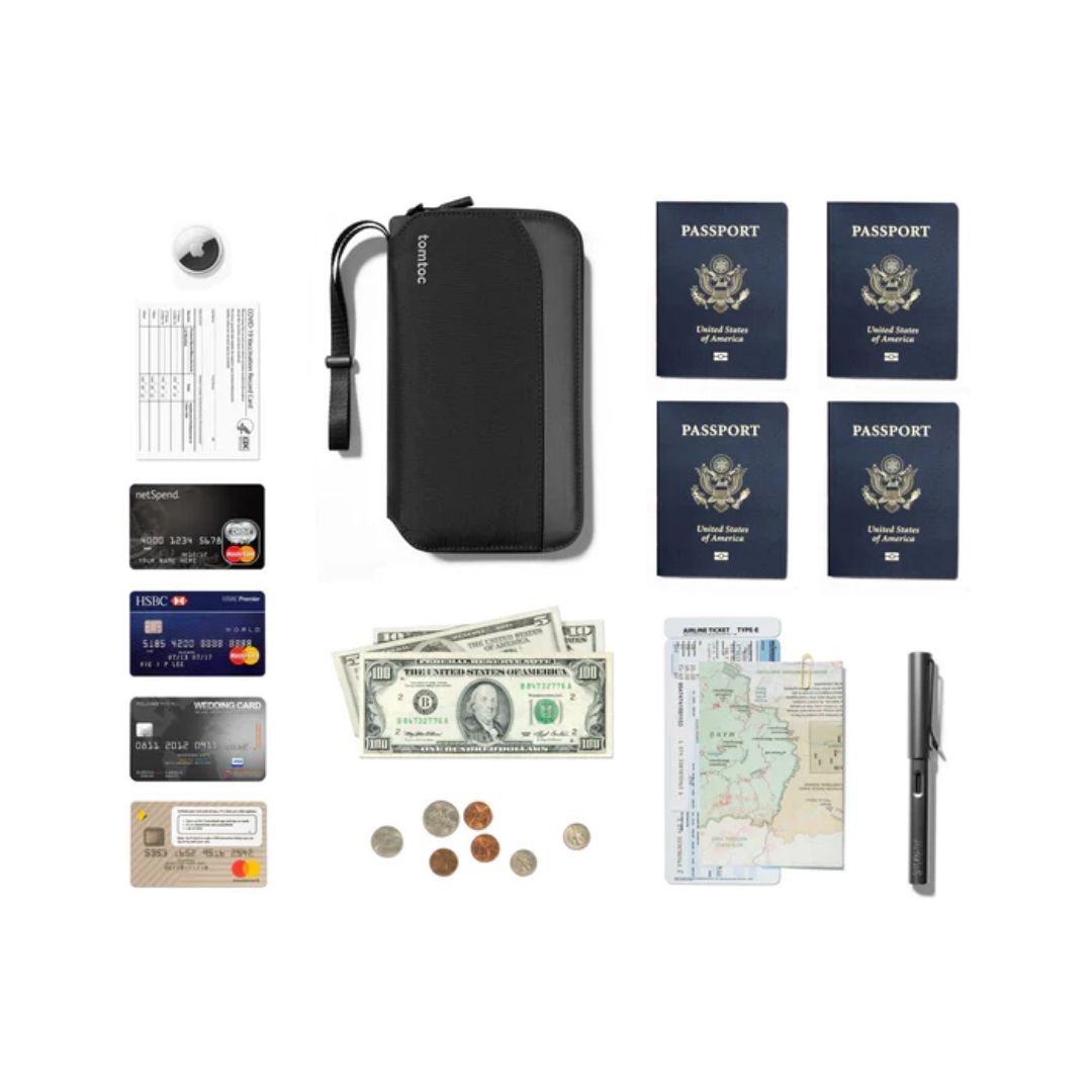 ESTUCHE TOMTOC PARA PASAPORTE NAVIGATOR-T03 NEGRO - 6