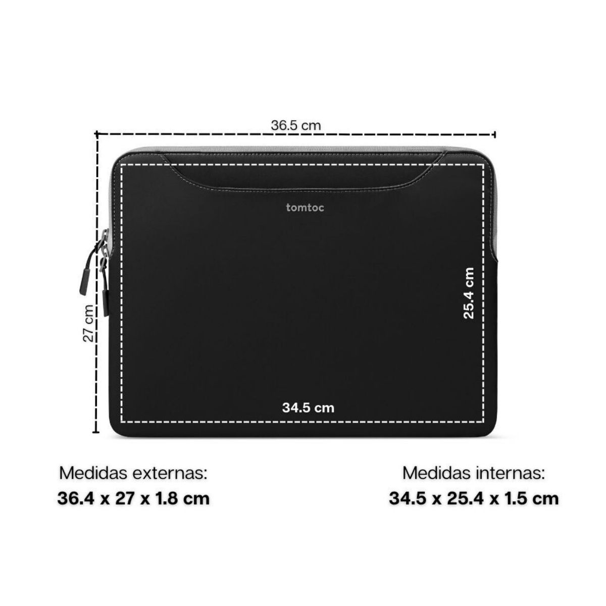 TOMTOC FUNDA LIGHT-A21 BICOLOR PARA 13' - 14' - GRIS - 3