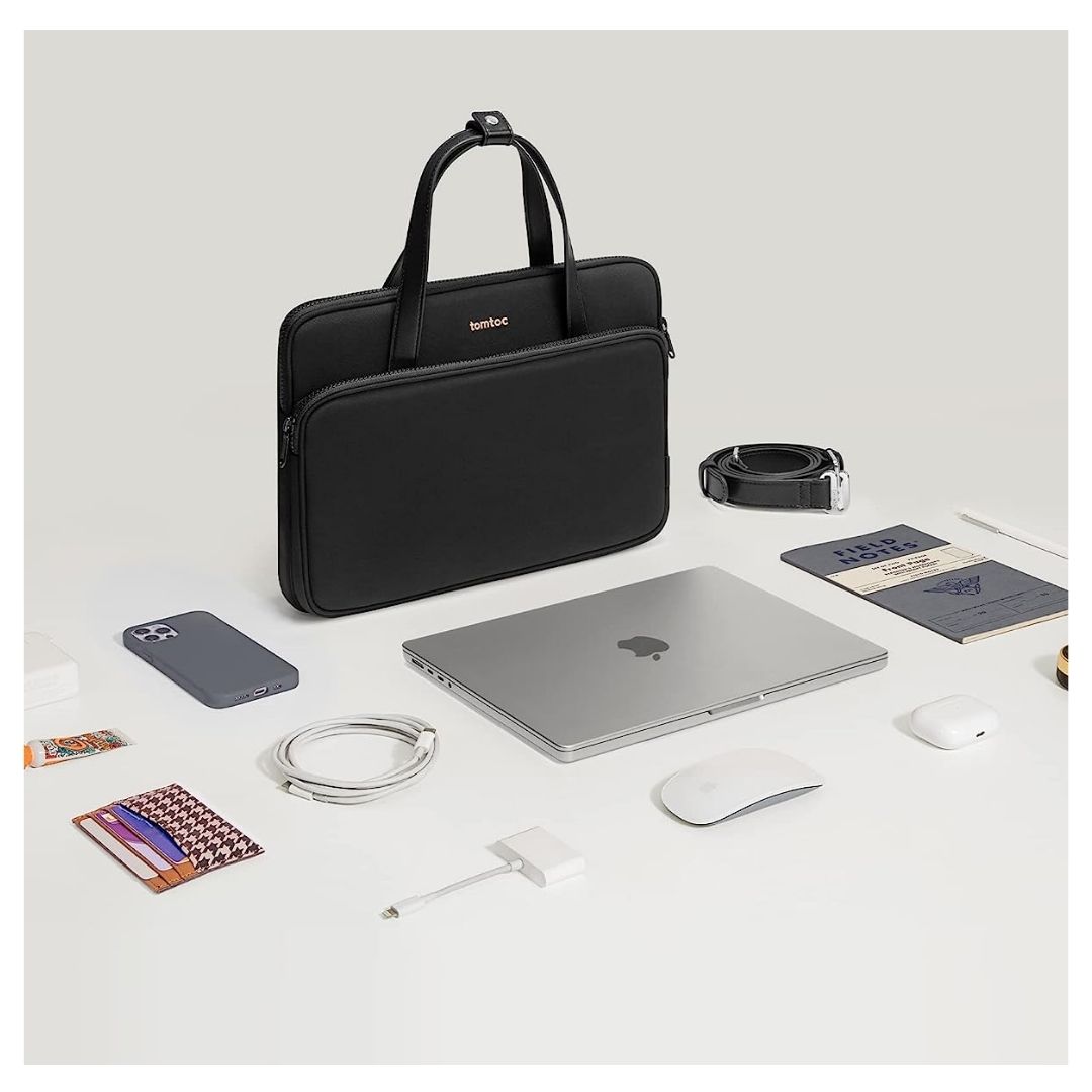 TOMTOC BOLSO DE HOMBRO VERSATILE-A12 MACBOOK PRO 14' M3/M2/M1 - NEGRO - 6