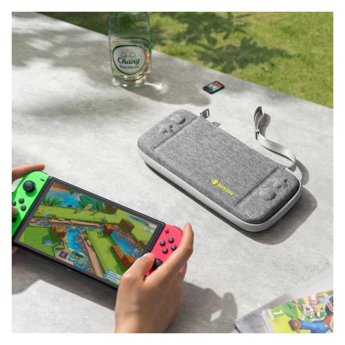 TOMTOC ESTUCHE LIGERO FANCYCASE-G05 PARA NINTENDO SWITCH OLED - GRIS - 3