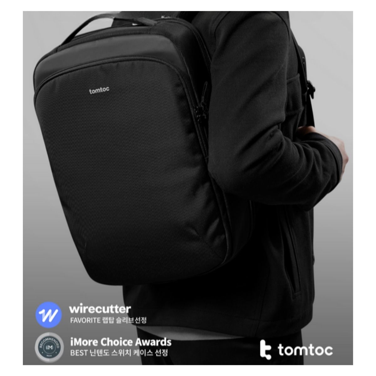 TOMTOC MOCHILA EXPLORER-T60 PARA NOTEBOOK 15.6' - NEGRO - 2