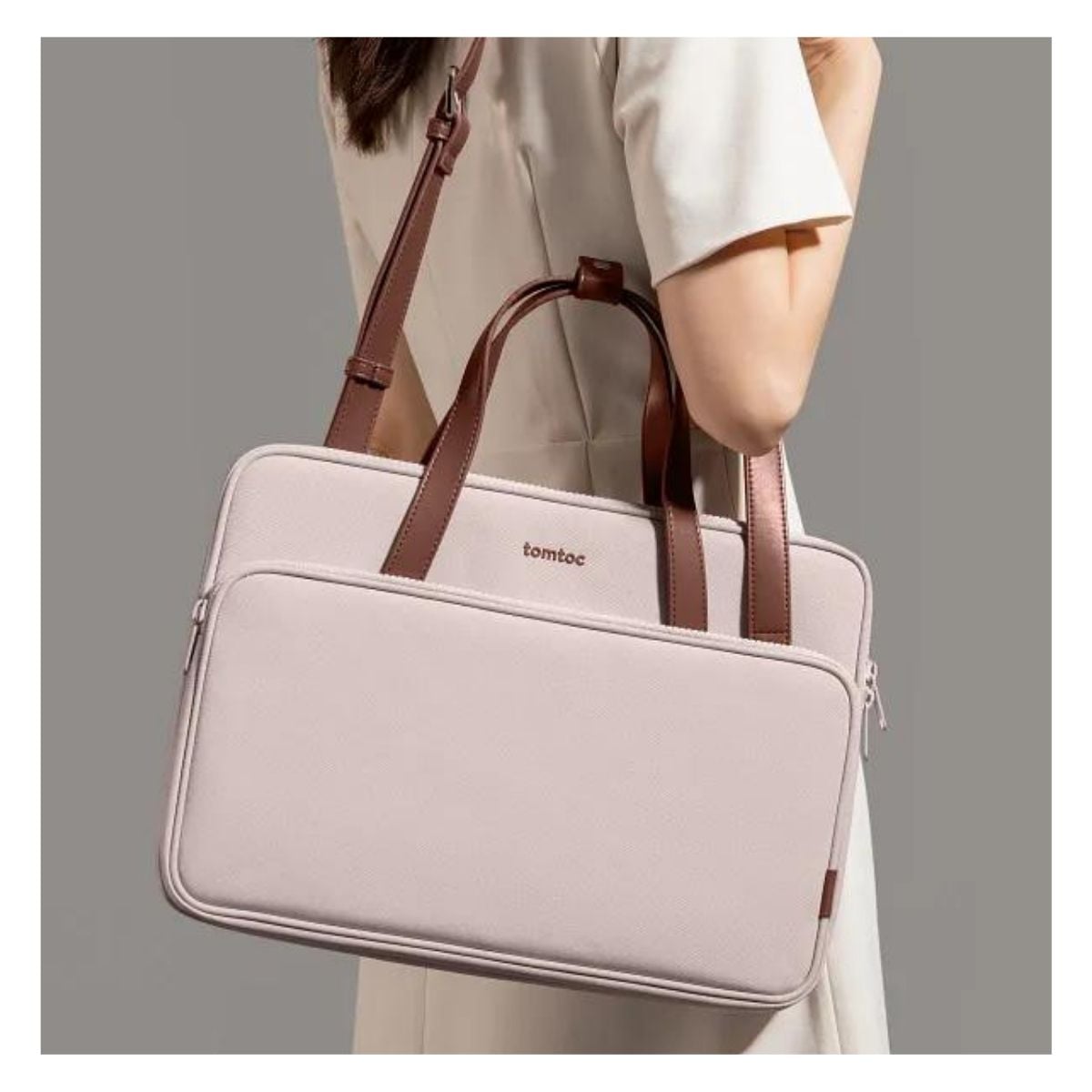 TOMTOC BOLSO DE HOMBRO VERSATILE-A12 MACBOOK PRO 14' M3/M2/M1 - ROSADO - 2