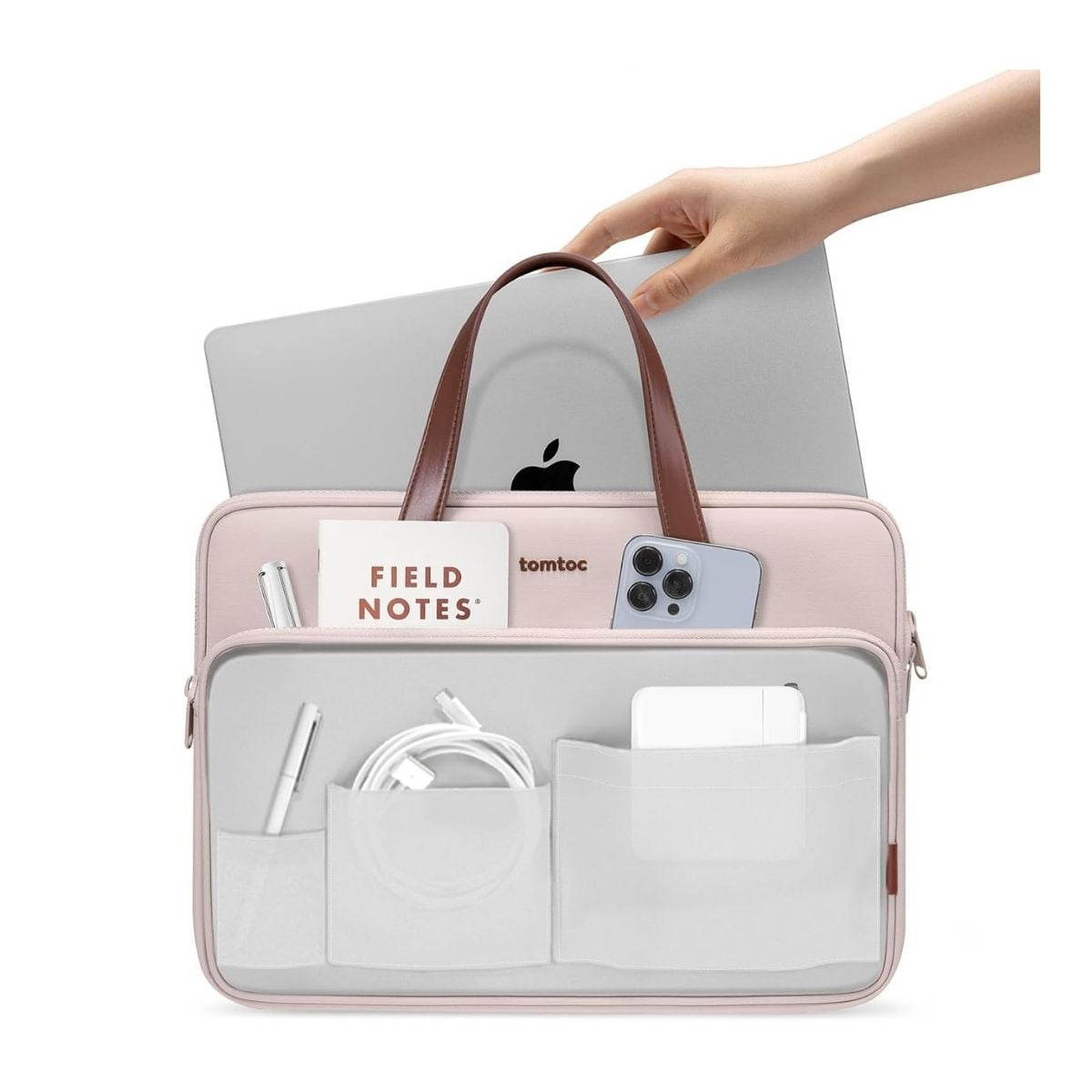TOMTOC BOLSO DE HOMBRO VERSATILE-A12 MACBOOK PRO 14' M3/M2/M1 - ROSADO - 3