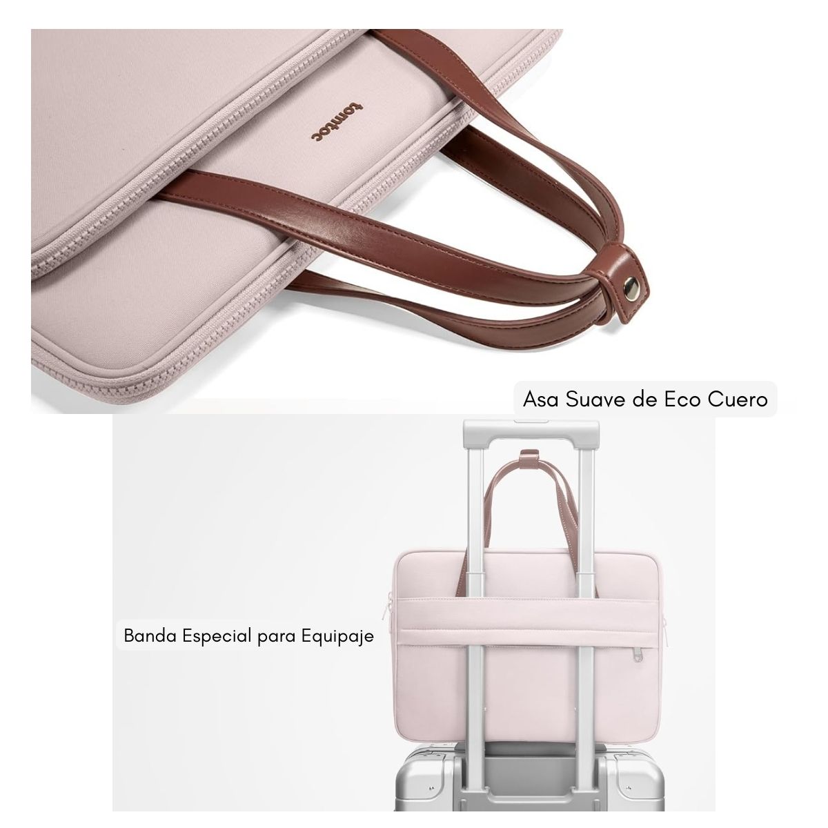 TOMTOC BOLSO DE HOMBRO VERSATILE-A12 MACBOOK PRO 14' M3/M2/M1 - ROSADO - 4